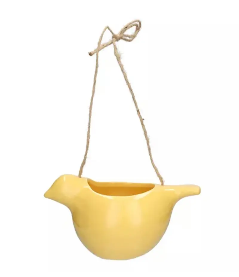 Hangpot vogel licht geel