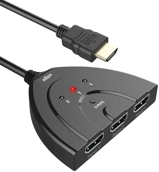 HDMI Splitter 1 naar 3 HDMI - Zwart