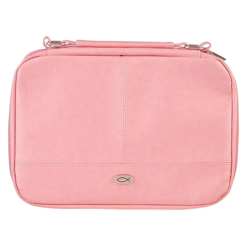 Ichthus Badge Bible Cover Organizer Two-fold Light Pink w/