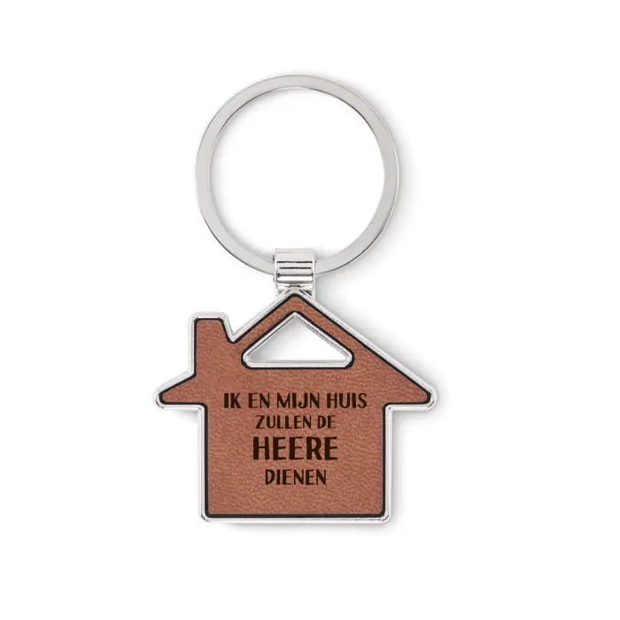 Ik en mijn huis - Huis sleutelhanger Metaal en kunstleer