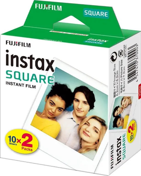 Instax Square Instant Fotopapier met Wit Kader - 20 Vellen (Expired)
