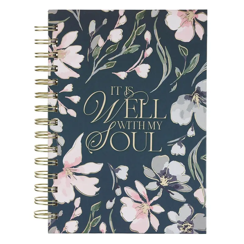 It Is Well With My Soul Journal Spiral Blue Floral