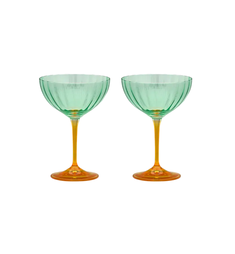 Jazzy Arancia Optic Champagne Glass Set of 2