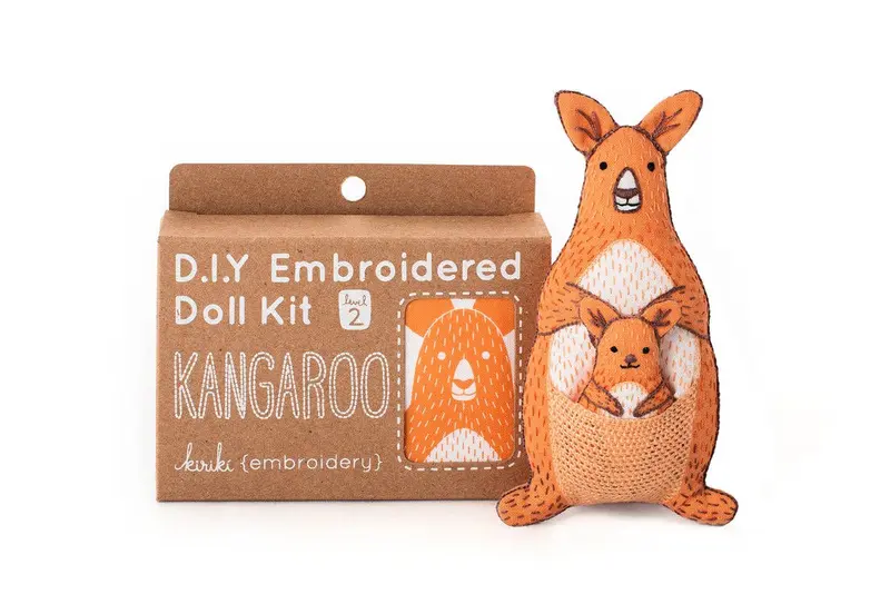 Kangaroo Embroidery Kit - Kiriki Press