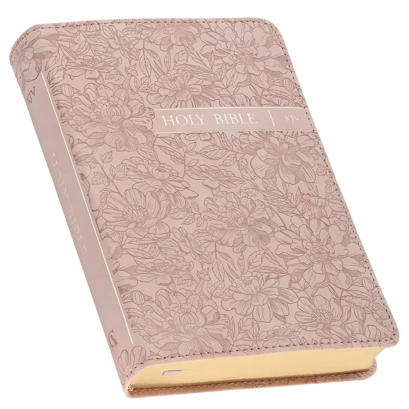 KJV Bible Compact Faux Leather Pink