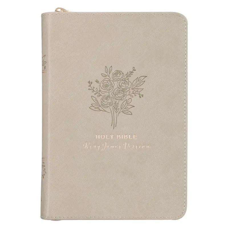 KJV Bible Compact Faux Leather Taupe