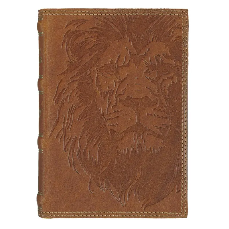 KJV Bible Compact Leather Brown Lion