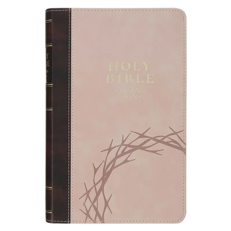 KJV Bible Giant Print Brown Crown of Thorns, Pink