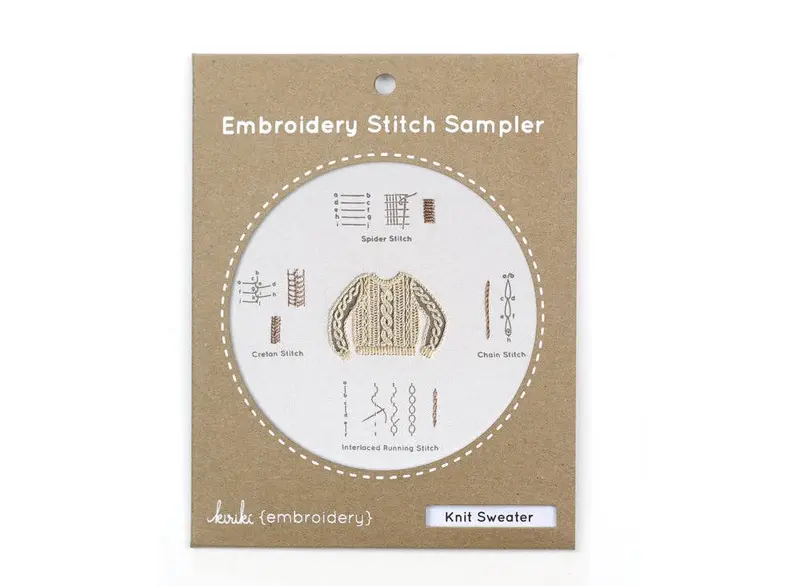 Knit Sweater - Embroidery Stitch Sampler - Kiriki Press