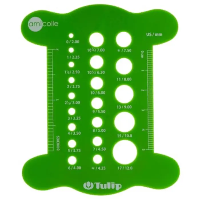 Knitting Needle Gauge, Green- Tulip