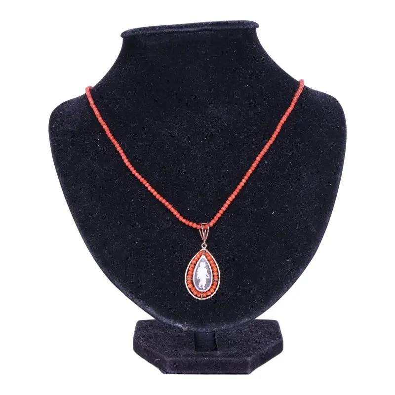 Koralen Ketting met Camee-Hanger - Goud