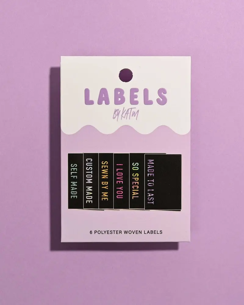 Kylie and The Machine - Metallic Side Seam (Black) Woven Labels | Case of 6 labels
