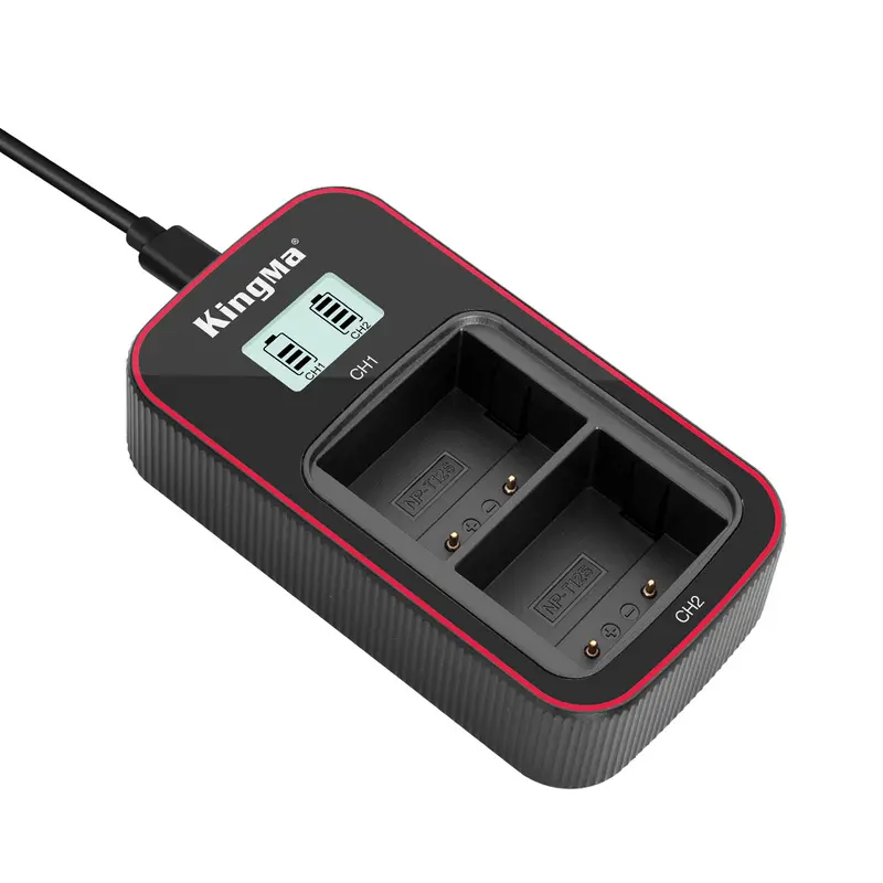 LCD Dual USB-lader voor Fujifilm NP-T125 (Nieuw)