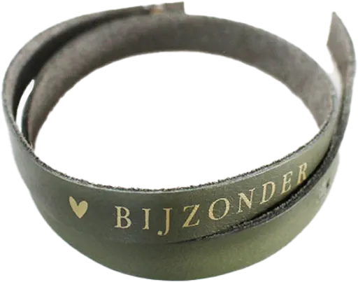Leren Wikkelarmband Dames - Bijzonder - Olijfgroen