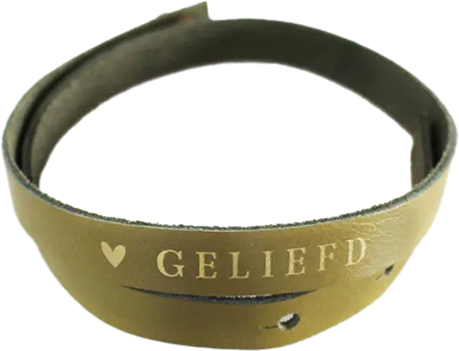 Leren Wikkelarmband Dames - Geliefd - Mosterd