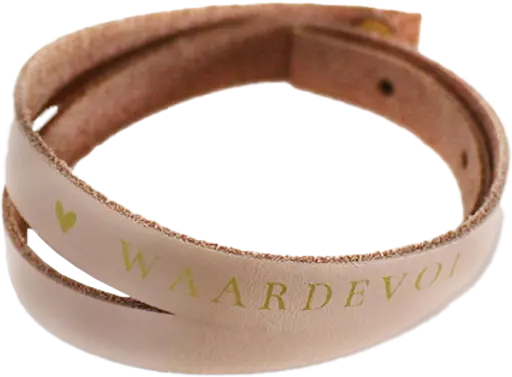 Leren Wikkelarmband - Waardevol - Poederroze