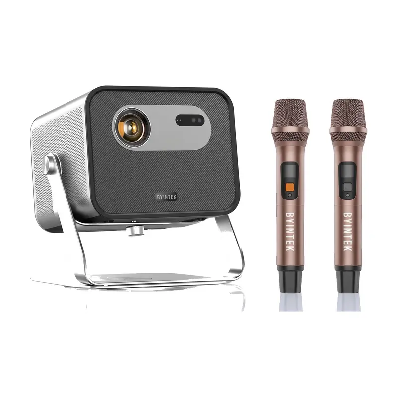 Magic 4 Max (R90 Max) Full-HD DLP Google TV Beamer/Projector met Karaokemicrofoons - Grijs (Nieuw)