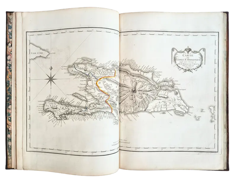 Magnificent atlas of Saint-Domingue just before the Haitian Revolution - with the scarce 1796 map