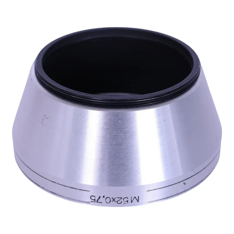 Metalen Zonnekap / Lens Hood M52x0,75 (52mm) - Zilver