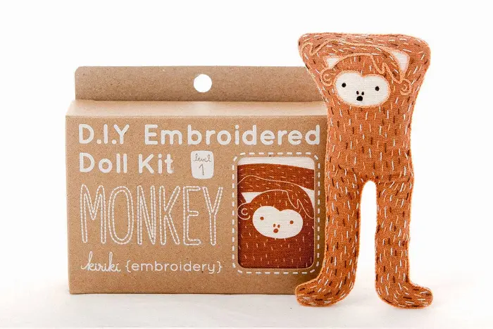 Monkey Embroidery Kit - Kiriki Press