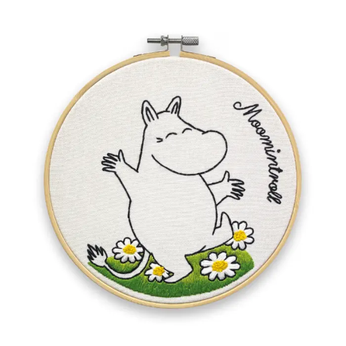 Moomintroll Dancing - Moomin Embroidery Kit - The Crafty Kit Company