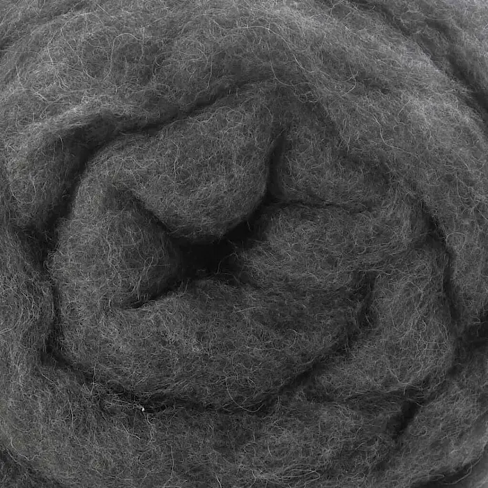 Mountain Sheep Carded Wool Fleece 100g - Dark Grey
