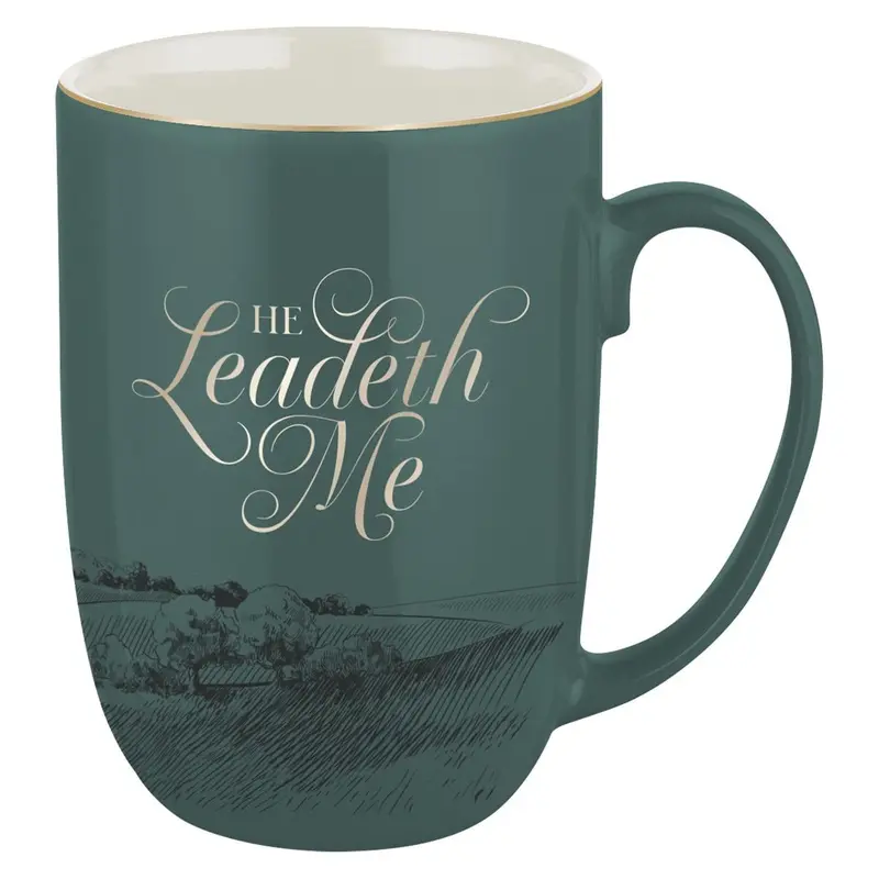 Mug Green He Leadeth Me Ps. 23
