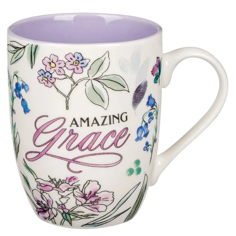 Mug Purple Floral Amazing Grace