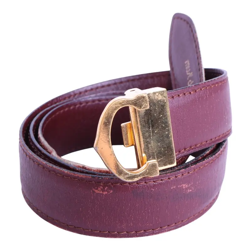 Must Riem Bordeaux Leer - Goudkleurige C-Gesp