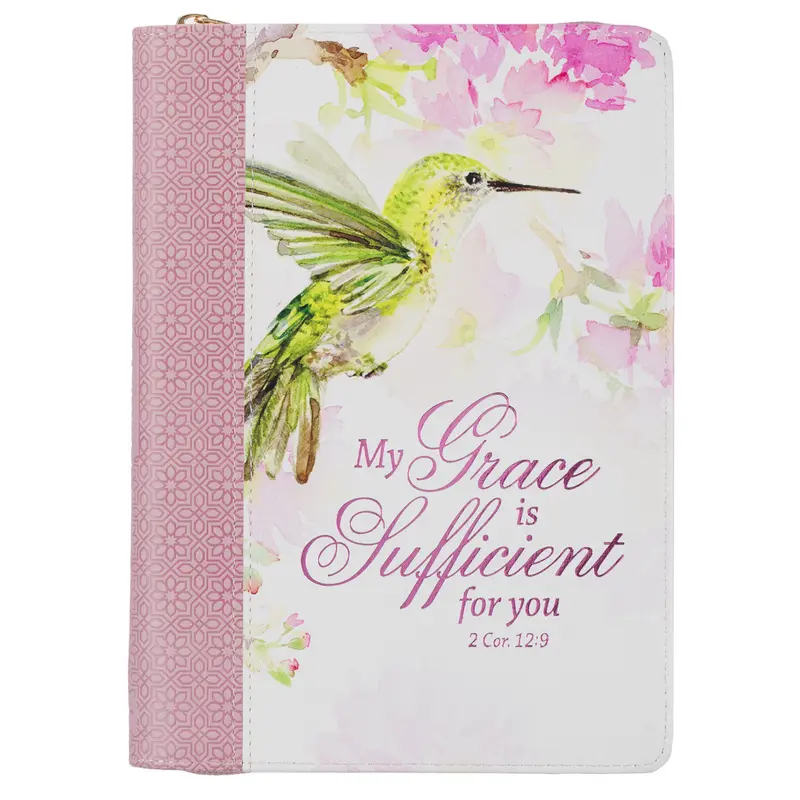 My Grace is Sufficient Hummingbird Zippe