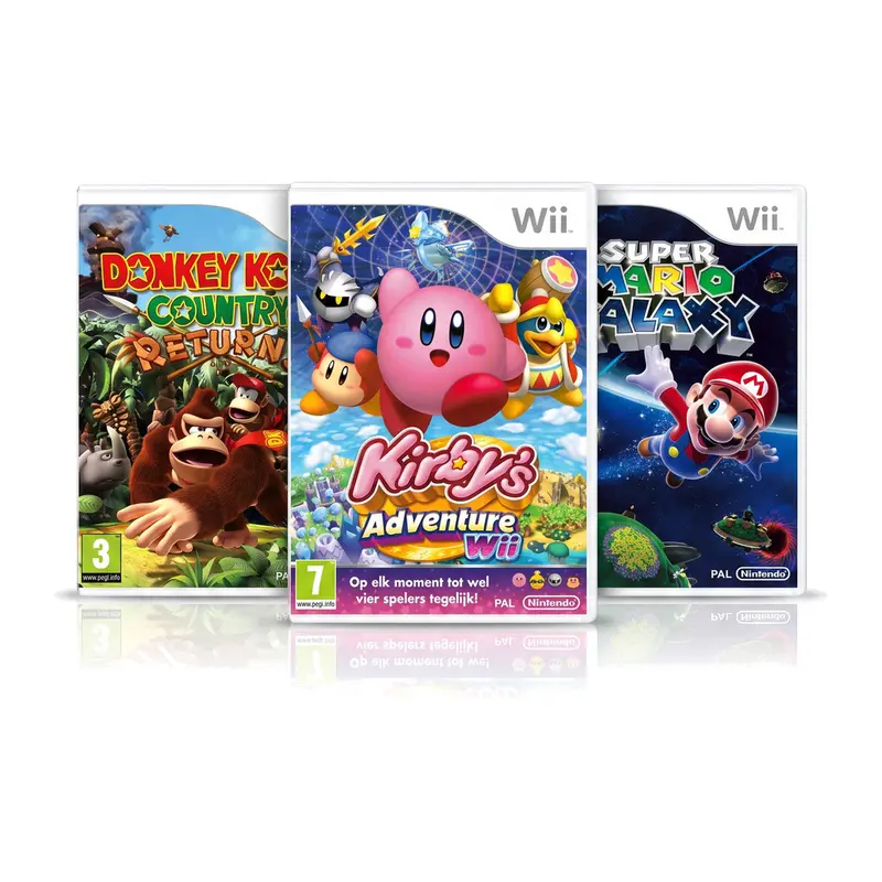 Nintendo klassiekers gameset voor Wii (Donkey Kong, Kirby en Mario Galaxy)