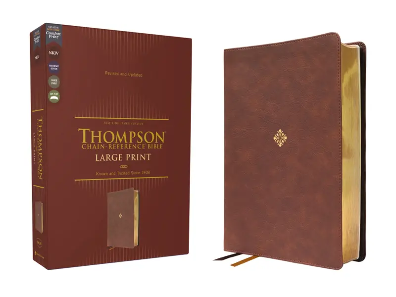 NKJV Thompson Chain-Reference Bible/Large Print (Comfort Print)-Brown Leathersoft