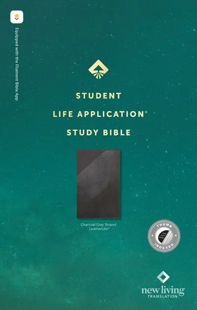 NLT Student Life Application Study Bible Filament Enabled Edition-Charcoal Gray Striped LeatherLike Indexed