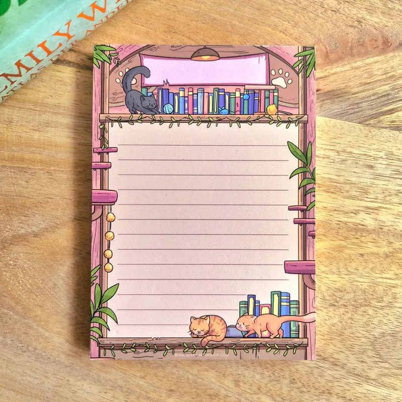 Notepad - Cats Bookcase