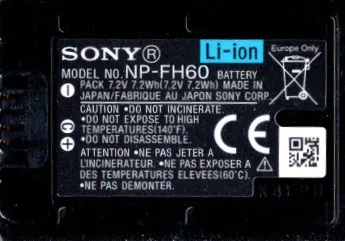 NP-FH60 Accu / Batterij