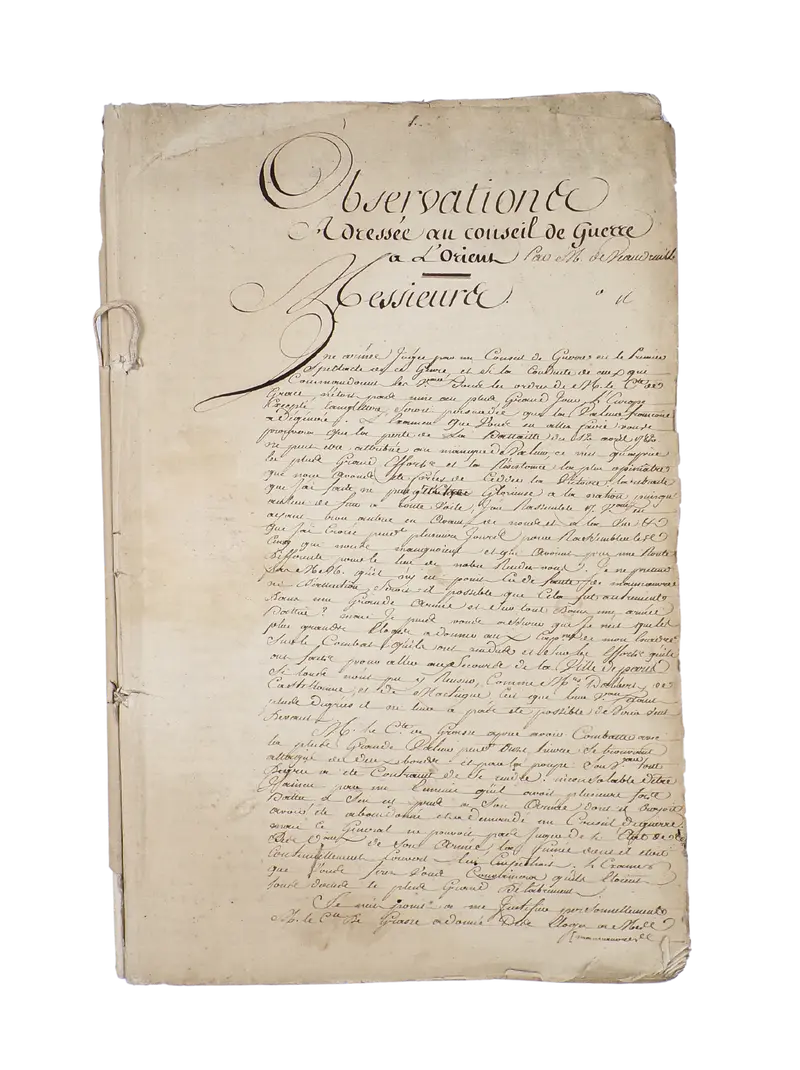 Official manuscript review of the Battle of the Saintes, with the accounts of De Grasse and others