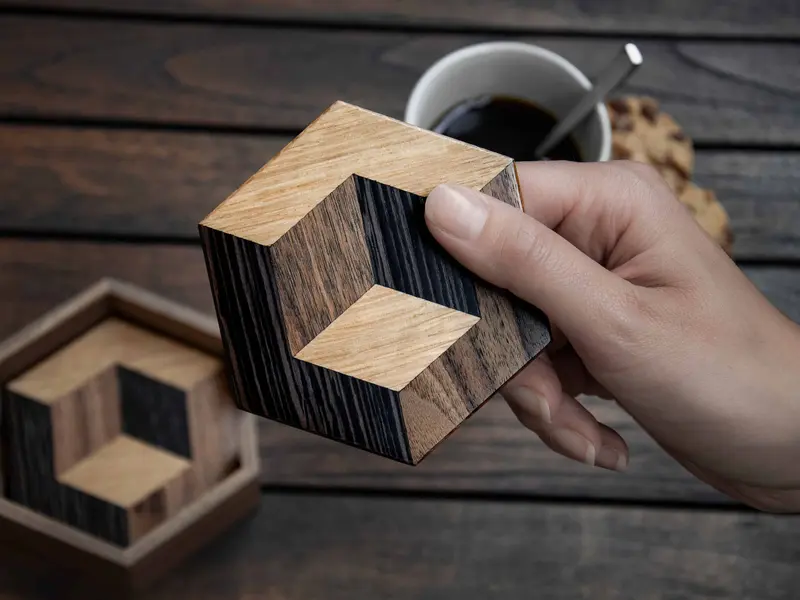 Optische Illusie Onderzetters | Hexagon