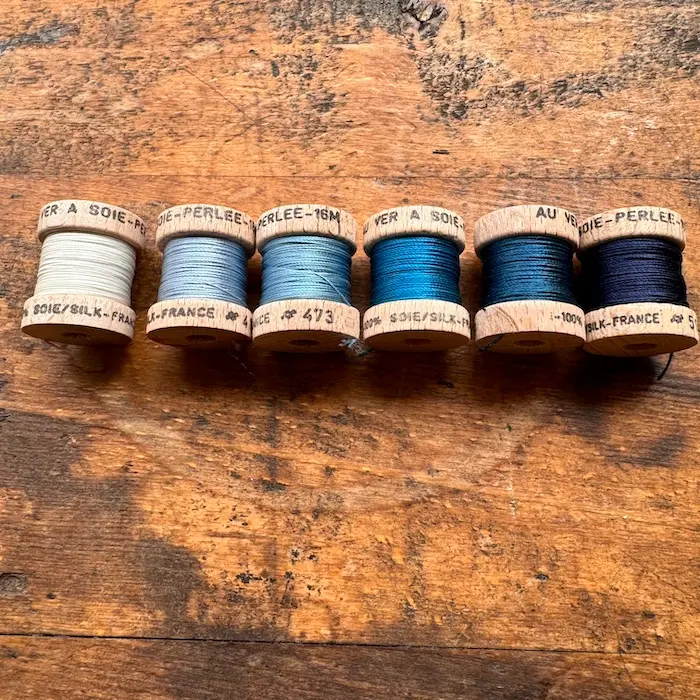 Pearl Silk Bobbins Set - Blue - Au Ver à Soie