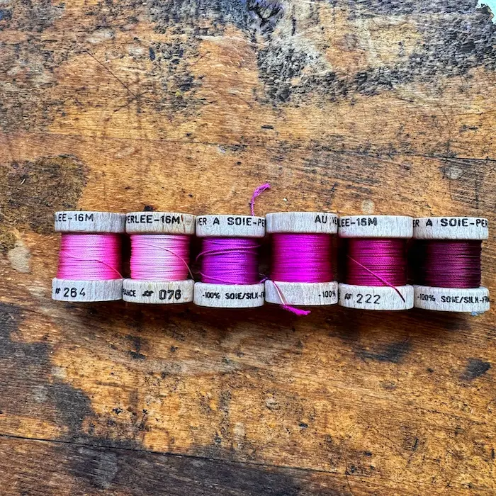 Pearl Silk Bobbins Set - Rose - Au Ver à Soie