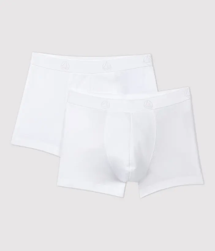 Petit Bateau Set van 2 witte boxershorts voor kleine jongens