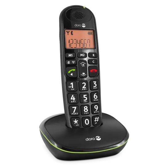 PhoneEasy 100w – DECT Huistelefoon met Grote Knoppen voor Senioren – Zwart