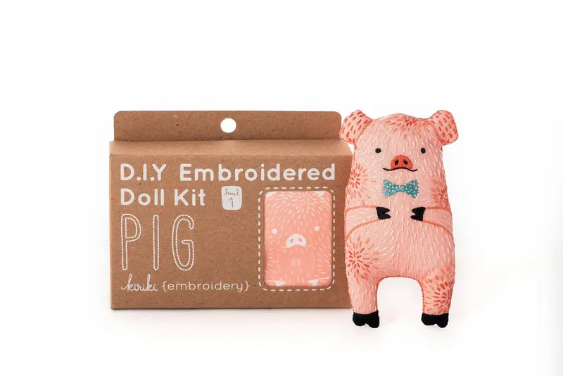 Pig Embroidery Kit - Kiriki Press