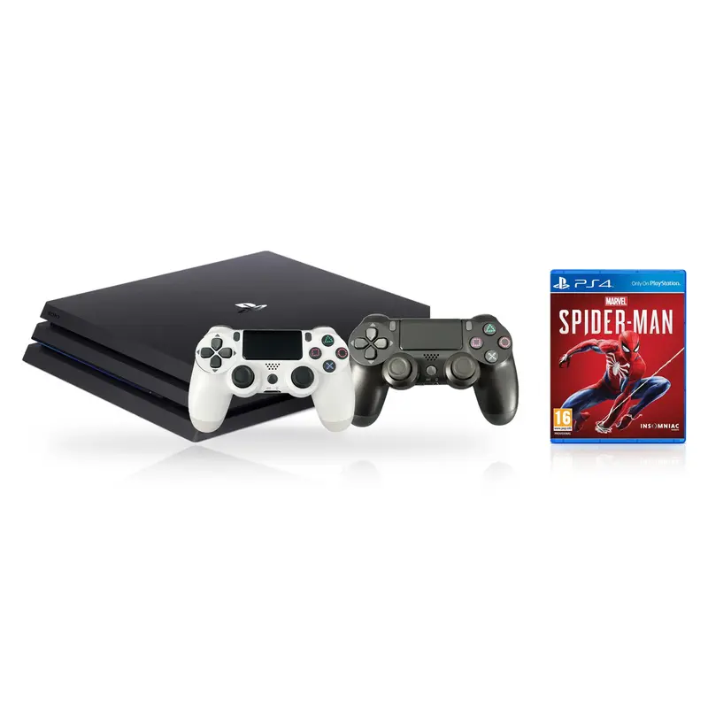 Playstation 4 Pro 1TB Console + 2 Controllers + Marvel Spider-man bundel