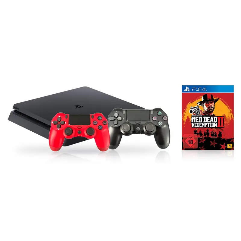 Playstation 4 Slim 1TB Console + 2 Controllers + Red Dead Redemption 2 bundel