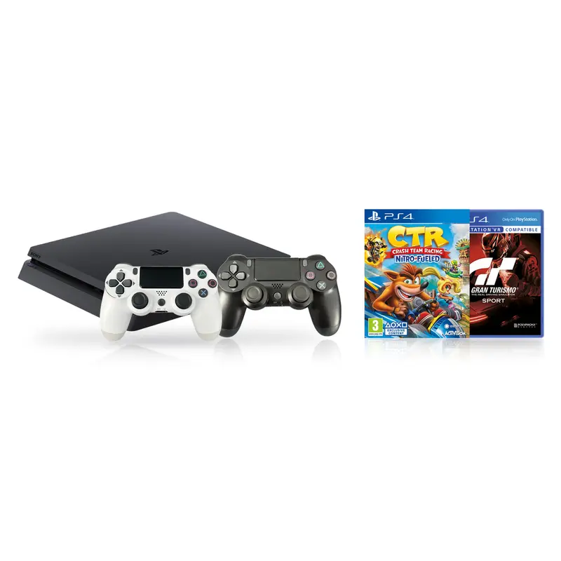 Playstation 4 Slim 500GB Console + 2 Controllers + Racepakket (2 games)