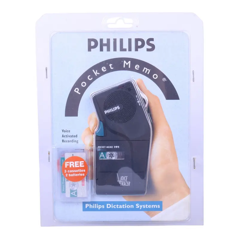 Pocket Memo 191 Voice Activated Dictafoon (Nieuw) - Incl. 3 Cassettes
