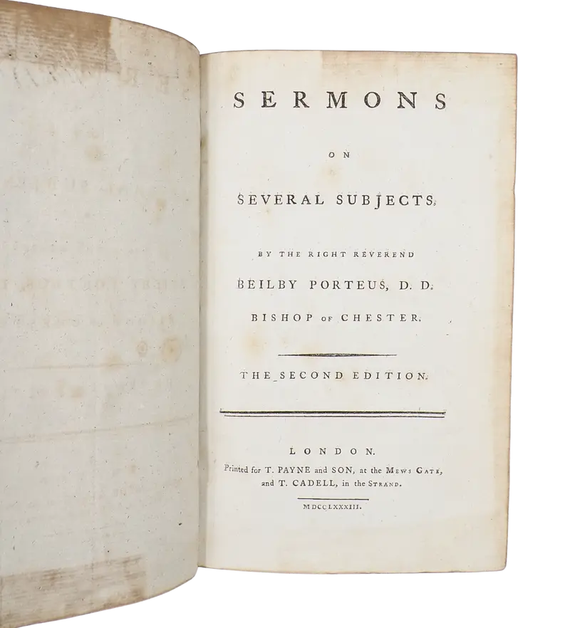 Porteus, Sermons on several subjects, 1783.