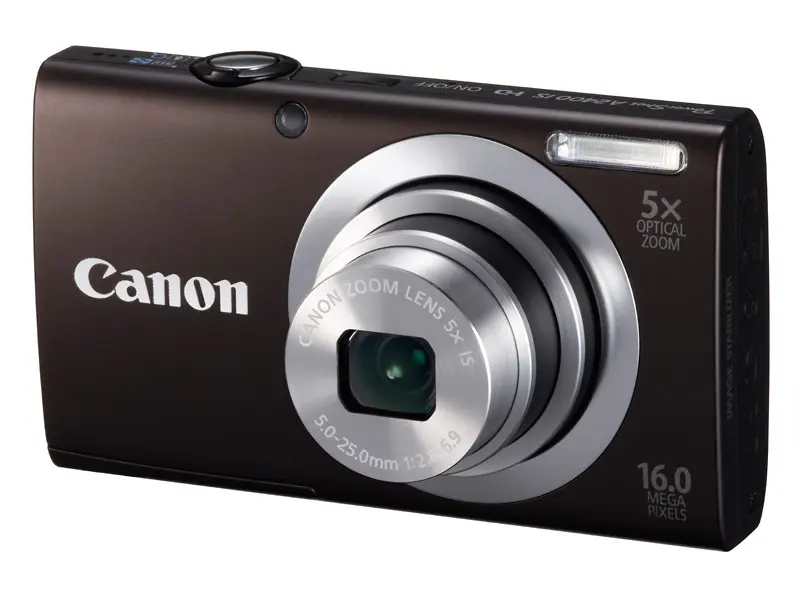 PowerShot A2400 IS Digitale Compact Camera - Zwart/Bruin
