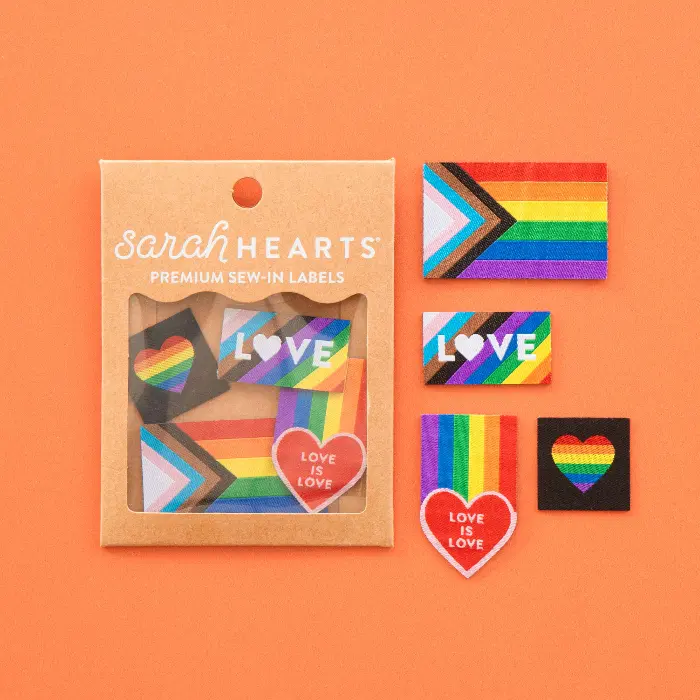 Pride Rainbow Iron-on Label Multipack- Sarah Hearts