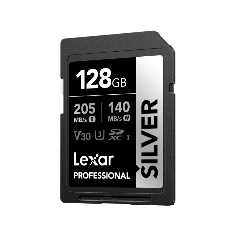 Professional Silver SDXC UHS‑I 128 GB (V30) Memory Card